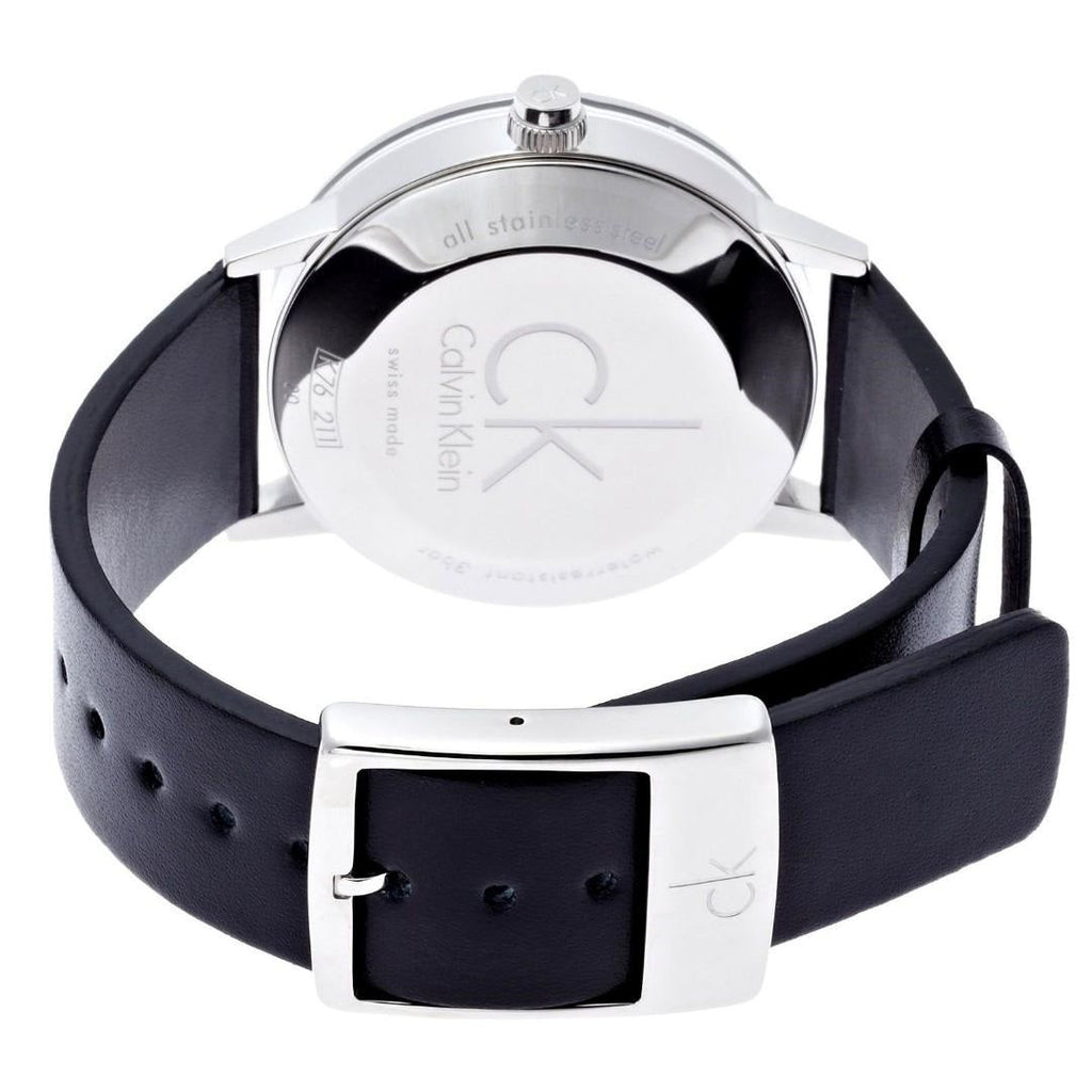 Calvin Klein Minimal Black Dial Black Leather Strap Watch for Women - K7622107 Buy Now By Calvin Klein