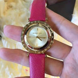 Michael Kors Averi Gold Dial Pink Leather Strap Watch for Women - MK2525 Buy Now By Michael Kors
