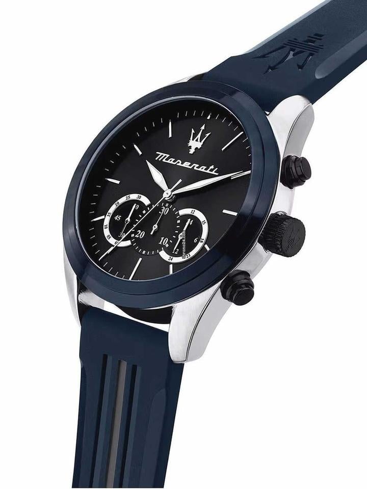Maserati Traguardo Chronograph Blue Dial Black Silicone Strap Watch For Men - R8871612046 Buy Now By Maserati