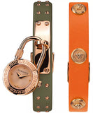 Versace Medusa Lock Icon Quartz Beige Dial Green Leather Strap Watch for Women - VEDW00519 Buy Now By Versace