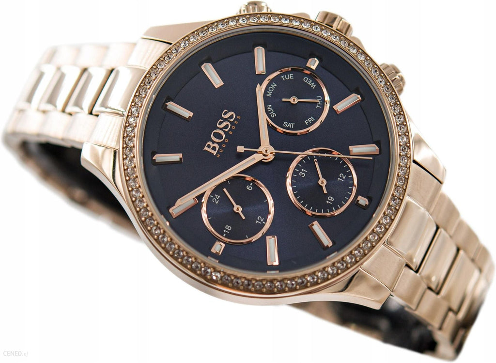 Hugo Boss Hera Blue Dial Gold Steel Strap Watch for Women - 1502566 Buy Now By Hugo Boss