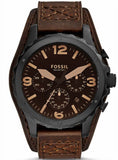 Fossil Nate Chronograph Brown Dial Brown Leather Strap Watch for Men - JR1511 Buy Now By Fossil