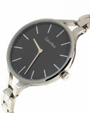 Calvin Klein Graphic Black Dial Silver Steel Strap Watch for Women - K7E23141 Buy Now By Calvin Klein
