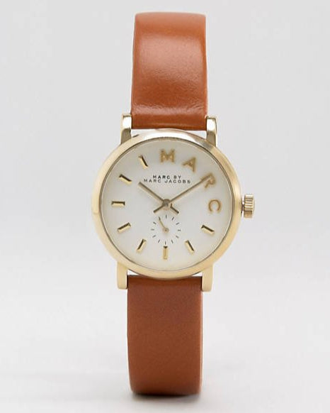 Marc Jacobs Baker White Dial Brown Leather Strap Watch for Women - MBM1317 Buy Now By Marc Jacobs