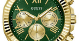 Guess Equity Analog Green Dial Gold Steel Strap Watch For Men - GW0703G2 Buy Now By Guess