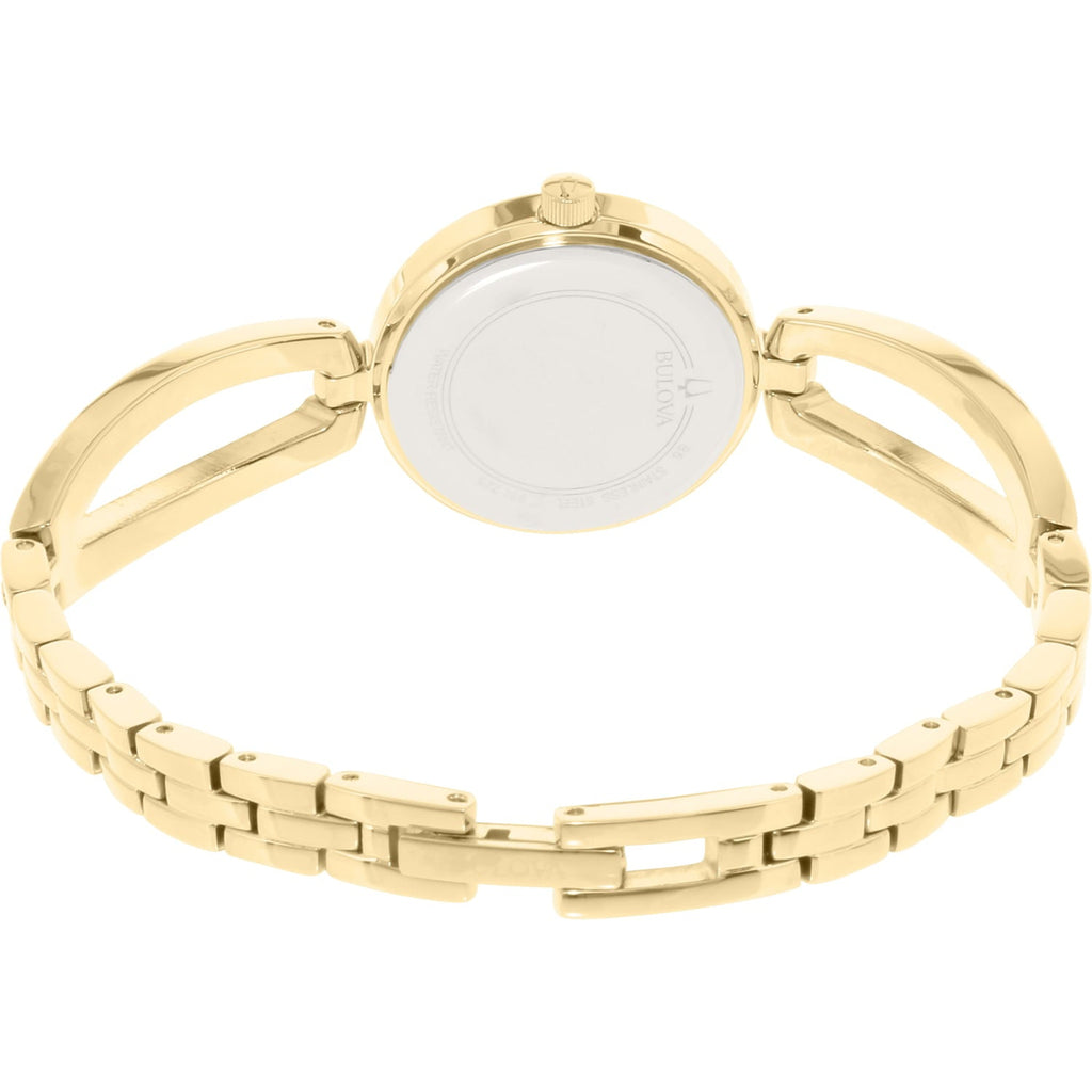 Bulova Crystal Collection Mother of Pearl Dial Gold Steel Strap Watch for Women - 98L225 Buy Now By Bulova
