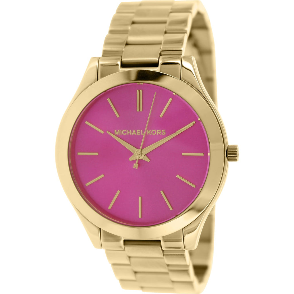 Michael Kors Slim Runway Pink Dial Rose Gold Steel Strap Watch for Women - MK3264 Buy Now By Michael Kors