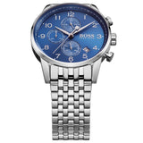 Hugo Boss Navigator Chronograph Blue Dial Silver Steel Strap Watch for Men - 1513498 Buy Now By Hugo Boss
