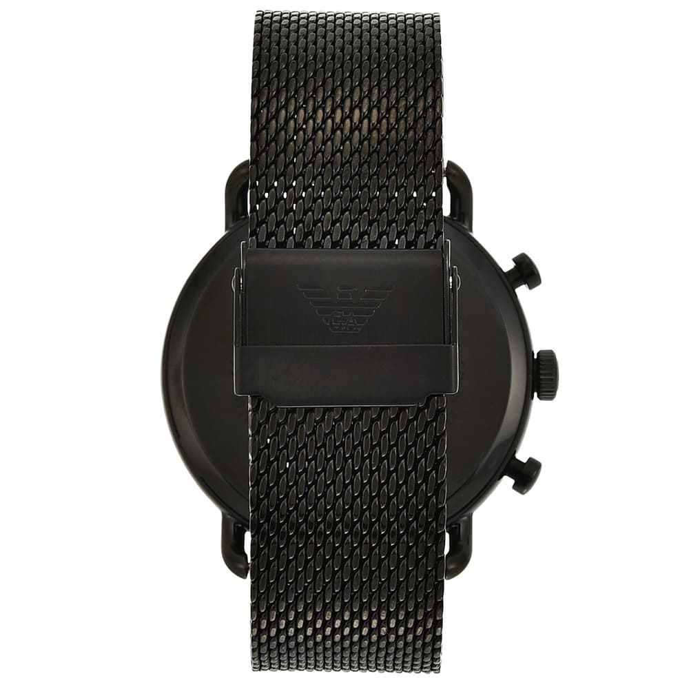 Emporio Armani Aviator Black Dial Black Mesh Bracelet Watch For Men - AR11142 Buy Now By Emporio Armani