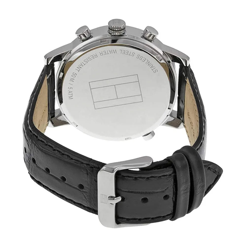 Tommy Hilfiger Harrison Chronograph Black Dial Black Leather Strap Watch for Men - 1790875 Buy Now By Tommy Hilfiger