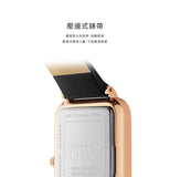 Daniel Wellington Quadro White Dial Black Leather Strap Watch For Women - DW00100450 Buy Now By Daniel Wellington