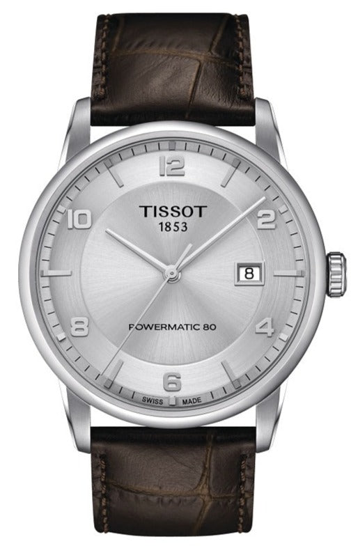 Tissot Luxury Powermatic 80 Silver Dial Brown Leather Strap Watch For Men - T086.407.16.037.00 Buy Now By Tissot
