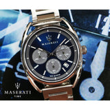Maserati Trimarano Chronograph Blue Dial Silver Steel Strap Watch For Men - R8873632004 Buy Now By Maserati