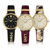 Versace V Circulus Quartz Black Dial Black Leather Strap Watch for Women - VBP12017 Buy Now By Versace