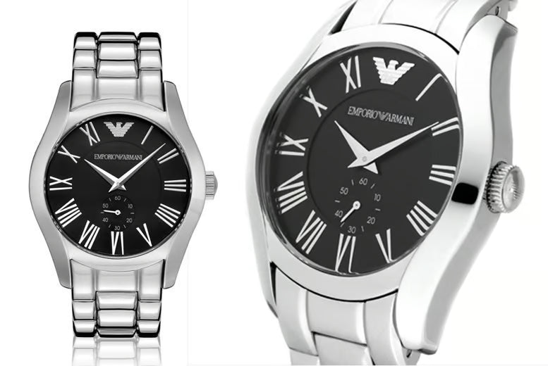 Emporio Armani Valente Black Dial Silver Steel Strap Watch For Men - AR0680 Buy Now By Emporio Armani