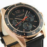 Coach Sullivan Chronograph Black Dial Black Leather Strap Watch for Men - 14602087 Buy Now By Coach