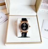 Versace V-Motif Vintage Logo Black Dial Black Leather Strap Watch for Women - VERE00818 Buy Now By Versace