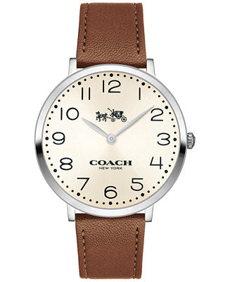 Coach Slim Easton White Dial Brown Leather Strap Watch for Women - 14502682 Buy Now By Coach