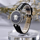Versace Palazzo Empire Black Dial Black Leather Strap Watch for Women - VCO060017