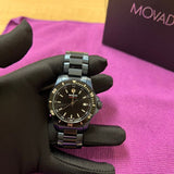 Movado Series 800 Black Dial Blue Ion Plated Steel Strap Watch for Men - 2600139 Buy Now By Movado