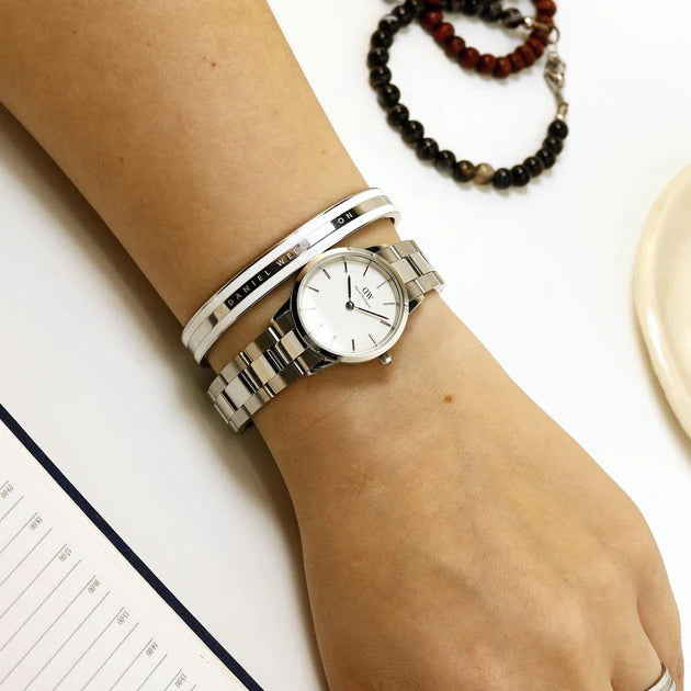 Daniel Wellington Iconic Link White Dial Silver Steel Strap Watch For Women - DW00100207 Buy Now By Daniel Wellington