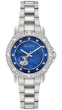 Bulova Crystal Collection Blue Mother of Pearl Dial Silver Steel Strap Watch for Women - 96L238 Buy Now By Bulova