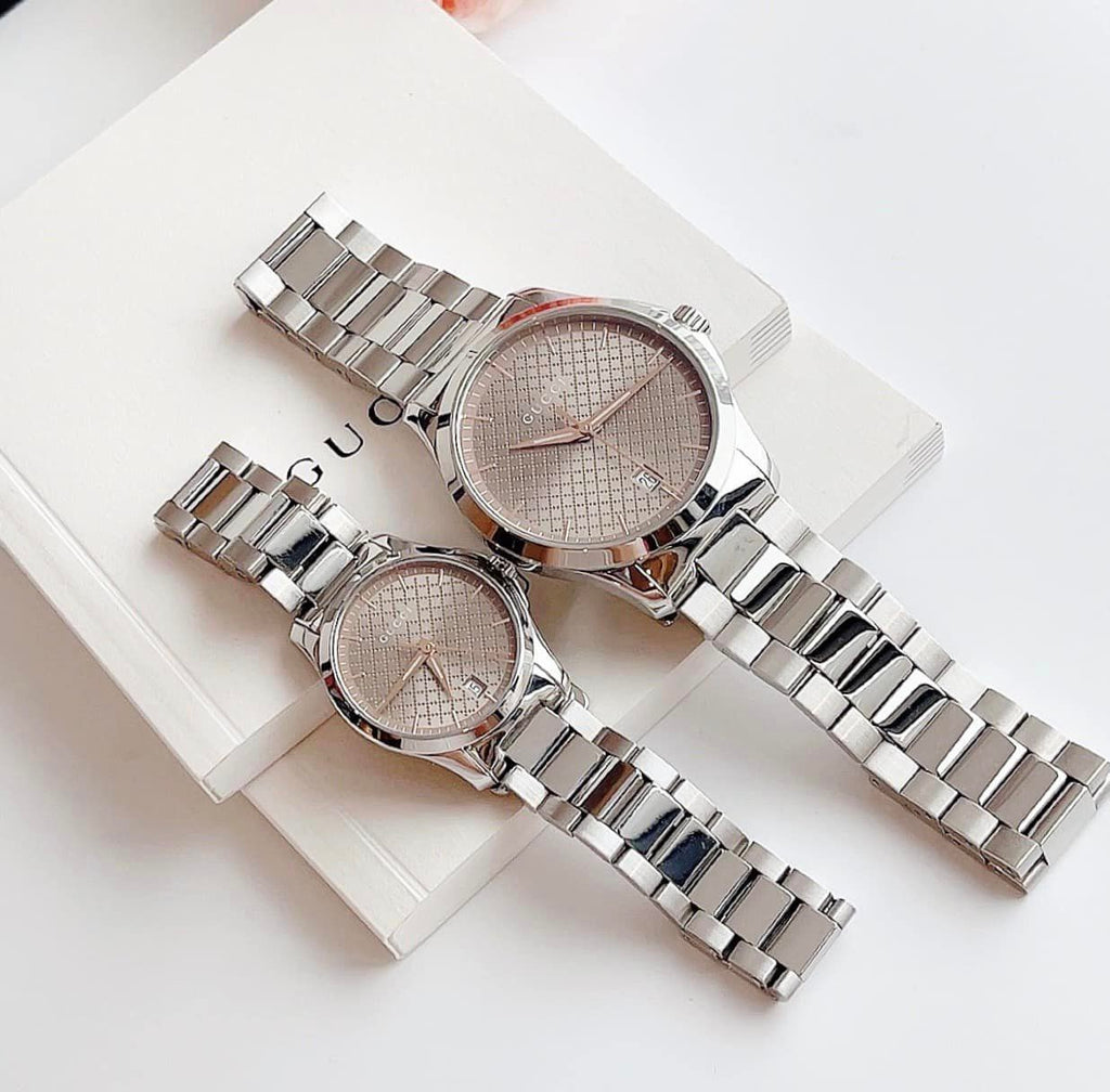 Gucci G Timeless Quartz Brown Dial Silver Steel Strap Watch for Men - YA126317 Buy Now By Gucci