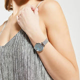 Fossil Jacqueline Mother of Pearl Blue Dial Silver Mesh Strap Watch for Women - ES4322 Buy Now By Fossil