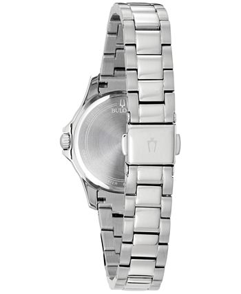 Bulova Crystal Collection Blue Mother of Pearl Dial Silver Steel Strap Watch for Women - 96L238 Buy Now By Bulova