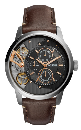 Fossil Townsman Automatic Black Dial Brown Leather Strap Watch for Men - ME1163 Buy Now By Fossil