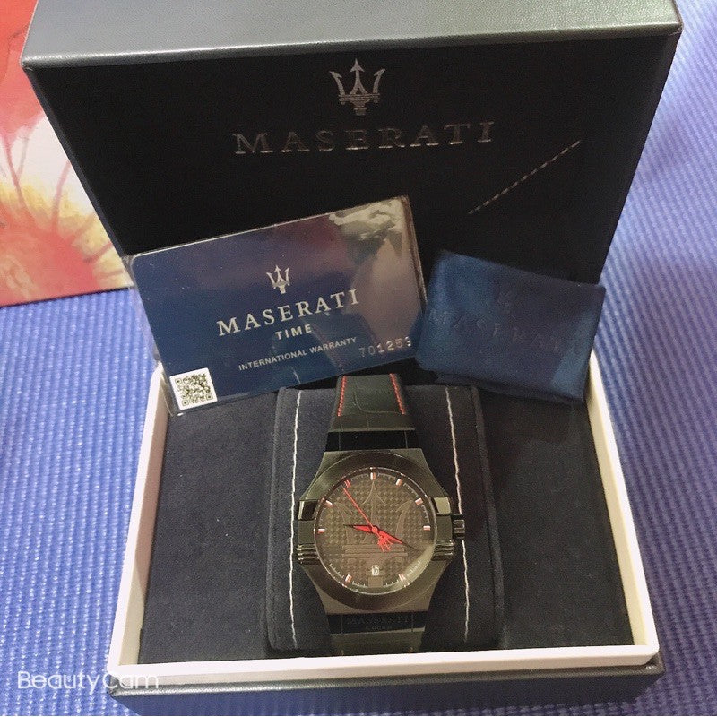 Maserati Potenza 3H STR Black Dial 42mm Leather Strap Watch For Men - R8851108010 Buy Now By Maserati