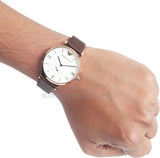 Emporio Armani Analog White Dial Brown Leather Strap Watch For Men - AR9042 Buy Now By Emporio Armani