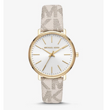 Michael Kors Pyper Quartz Silver Dial White Leather Strap Watch For Women - MK2858 Buy Now By Michael Kors