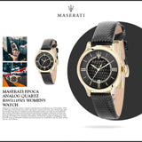 Maserati Epoca Black Dial Black Leather Strap Watch For Women - R8851118501 Buy Now By Maserati