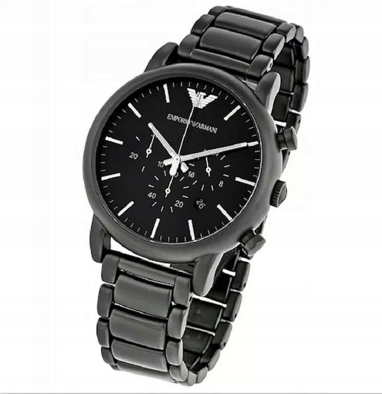 Emporio Armani Luigi Chronograph Black Dial Black Stainless Steel Watch For Men - AR1895 Buy Now By Emporio Armani