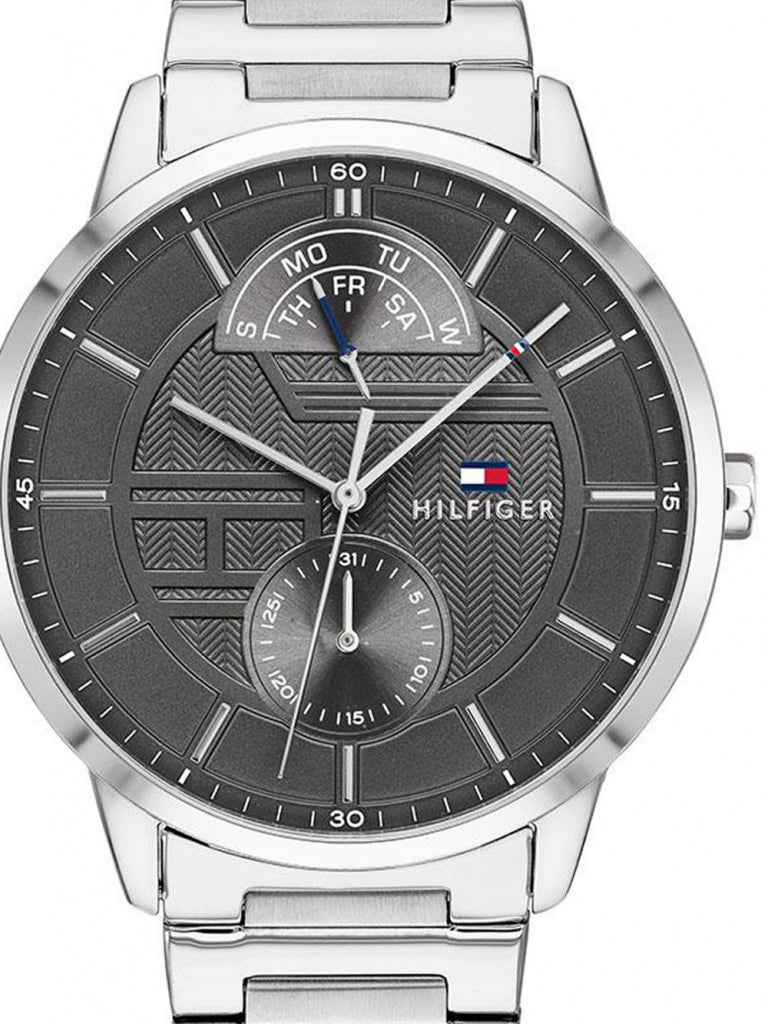 Tommy Hilfiger Hunter Grey Dial Silver Steel Strap Watch for Men - 1791608 Buy Now By Tommy Hilfiger
