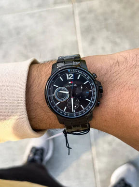 Tommy Hilfiger London Chronograph Black Dial Black Steel Strap Watch for Men - 1791529 Buy Now By Tommy Hilfiger