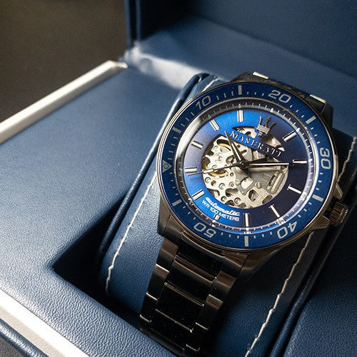 Maserati SFIDA Automatic Blue Dial Silver Steel Strap Watch For Men - R8823140001 Buy Now By Maserati
