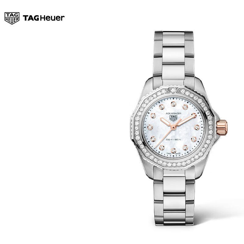 Tag Heuer Aquaracer Professional 200 Quartz Diamonds Mother of Pearl Dial Silver Steel Strap Watch for Women - WBP1451.BA0622 Buy Now By Tag Heuer