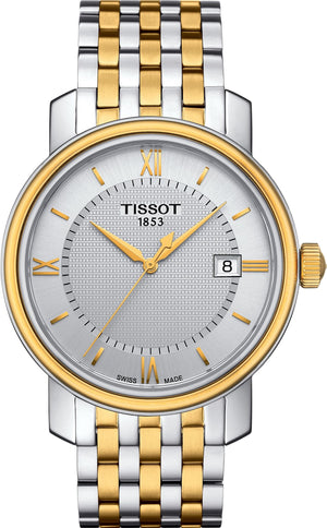 Tissot T Classic Bridgeport Quartz Silver Dial Two Tone Mesh Bracelet Watch For Men - T097.410.22.036.00 Buy Now By Tissot
