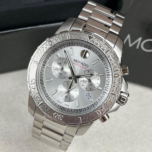 Movado Series 800 Chronograph Silver Dial Silver Steel Strap Watch For Men - 2600111 Buy Now By Movado