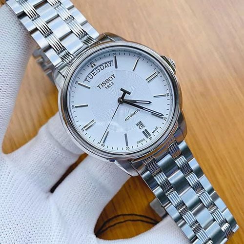 Tissot T Classic Automatic III Day Date White Dial Silver Steel Strap Watch for Men - T065.930.11.031.00 Buy Now By Tissot