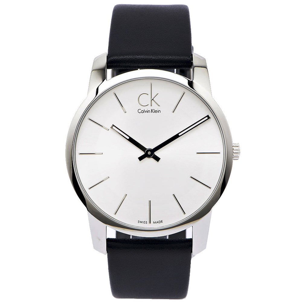 Calvin Klein City White Dial Black Leather Strap Watch For Men - K2G211C6 Buy Now By Calvin Klein