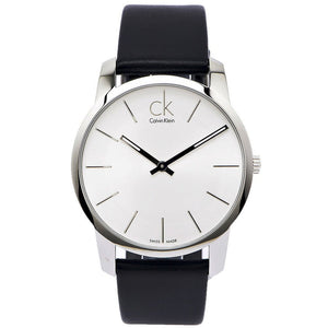 Calvin Klein City White Dial Black Leather Strap Watch For Men - K2G211C6 Buy Now By Calvin Klein