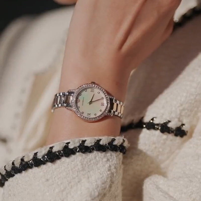 Emporio Armani Cleo Mother of Pearl Dial Two Tone Steel Strap Watch For Women - AR11499 Buy Now By Emporio Armani