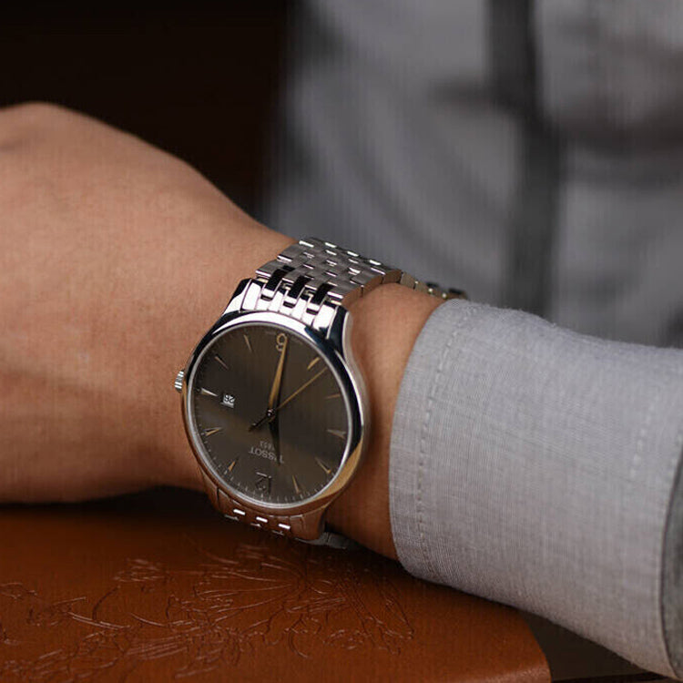 Tissot T Classic Tradition Grey Dial Silver Steel Strap Watch For Men - T063.610.11.067.00 Buy Now By Tissot