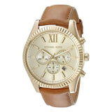 Michael Kors Lexington Chronograph Gold Dial Brown Leather Strap Watch For Men - MK8447 Buy Now By Michael Kors