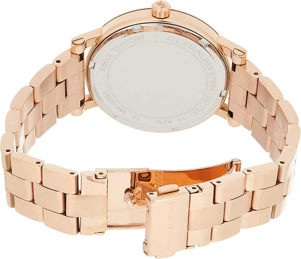 Michael Kors Noire Black Dial Rose Gold Steel Strap Watch for Women - MK3585 Buy Now By Michael Kors