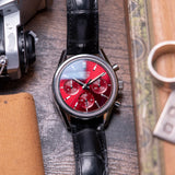 Tag Heuer Carrera Automatic Chronograph Red Dial Black Leather Strap Watch for Men - CBK221G.FC6479 Buy Now By Tag Heuer