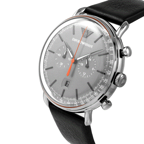Emporio Armani Aviator Grey Dial Grey Leather Strap Watch For Men - AR11168 Buy Now By Emporio Armani